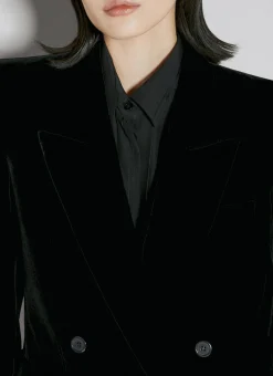 Velvet Double-Breasted Blazer></noscript>Saint Laurent New