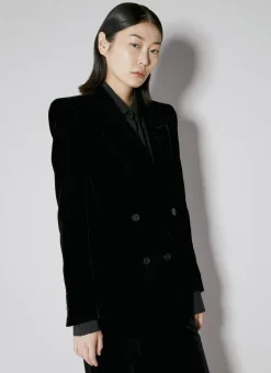 Velvet Double-Breasted Blazer></noscript>Saint Laurent New