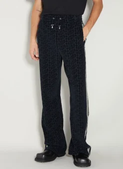 Men Balmain Track Pants^Velvet Monogram Pyjama Pants