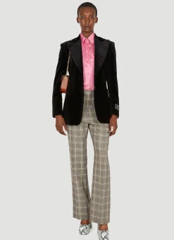 Velvet Single Breasted Blazer>Gucci Outlet