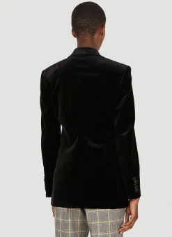 Velvet Single Breasted Blazer></noscript>Gucci Outlet