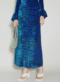 Velvet Zebra Print Skirt>Paco Rabanne New