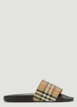 Men Burberry Slides^Vintage-Check Print Slides