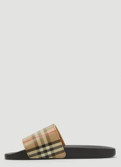 Men Burberry Slides^Vintage-Check Print Slides
