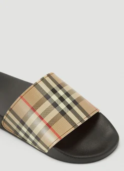 Men Burberry Slides^Vintage-Check Print Slides