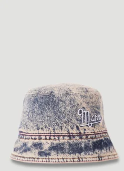 Men Marni Hats^Washed Denim Bucket Hat