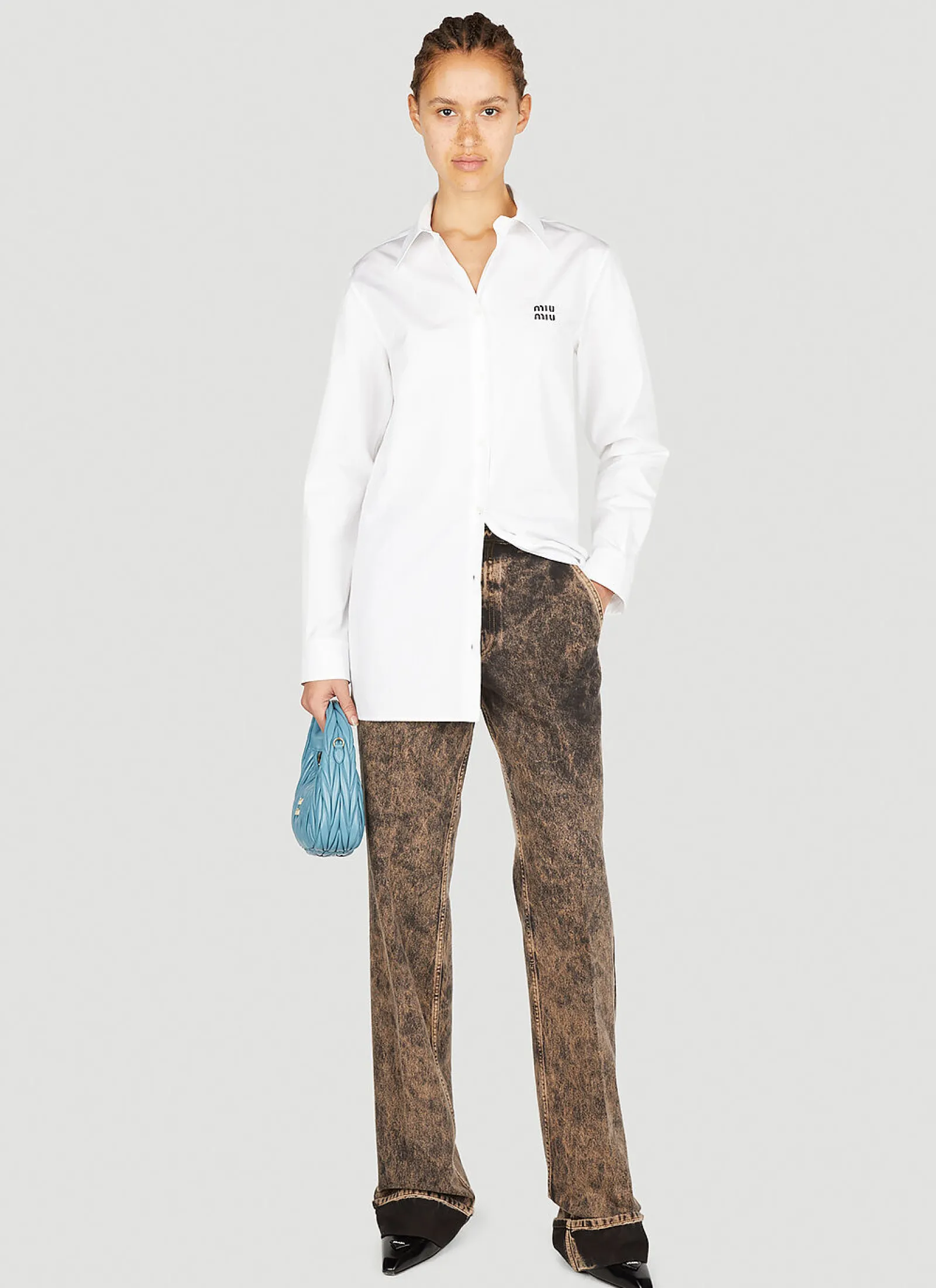 Washed Straight Leg Jeans>Miu Miu New