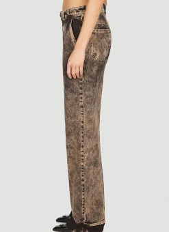 Washed Straight Leg Jeans><noscript><img width=