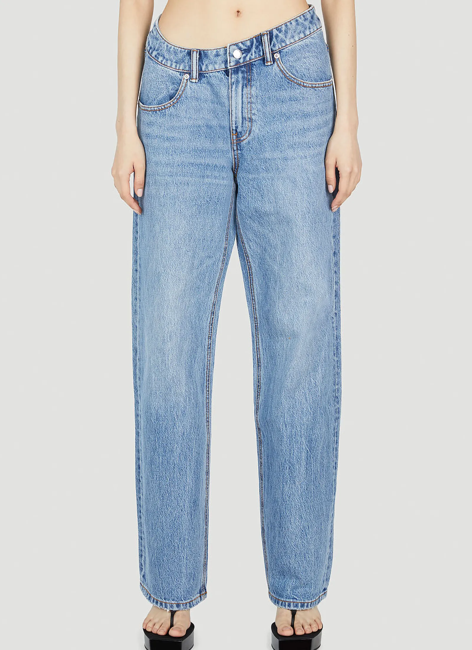 Washed Straight Leg Jeans>Alexander Wang