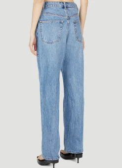 Washed Straight Leg Jeans><noscript><img width=