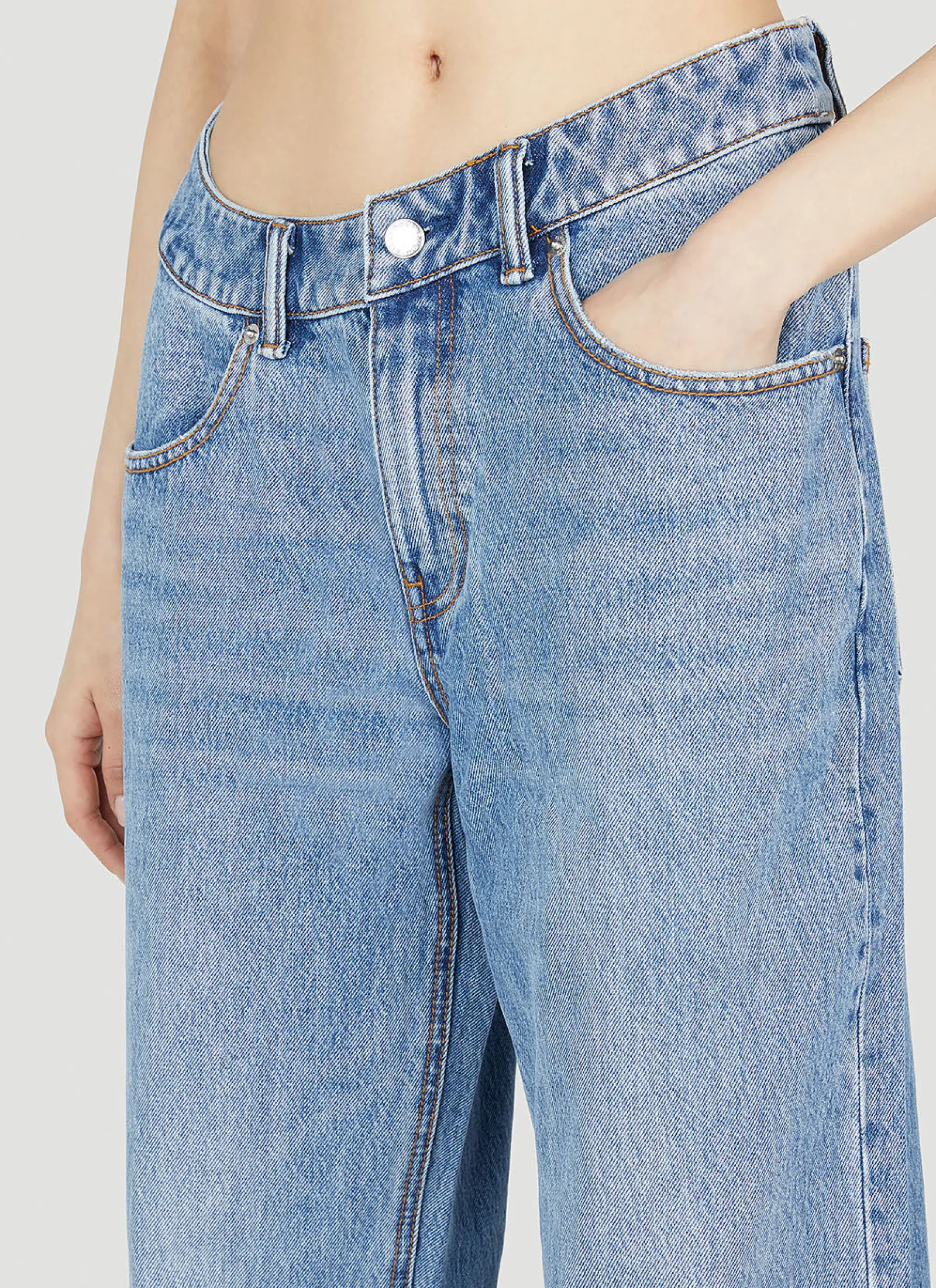 Washed Straight Leg Jeans>Alexander Wang