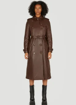 Waterloo Padded Leather Trench Coat>Burberry Sale