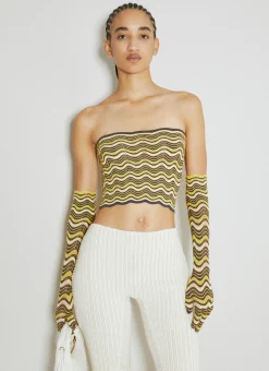 Wave Knit Bandeau Top With Glove Set>Isa Boulder Hot