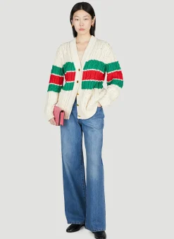 Web Stripe Cardigan>Gucci Discount