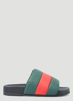 Men Gucci Slides^Web Stripe Padded Slides