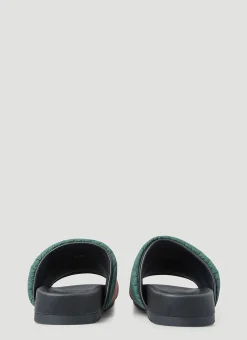 Men Gucci Slides^Web Stripe Padded Slides