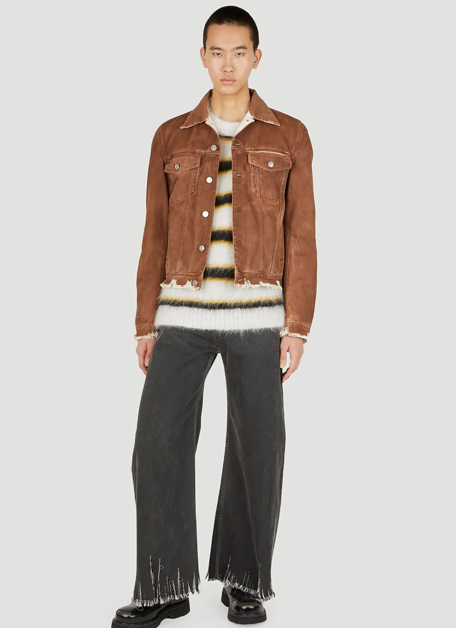 Men Marni Jeans^Wide Leg Raw Hem Jeans