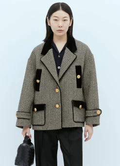 Wool Boucle Herringbone Jacket>Gucci Hot