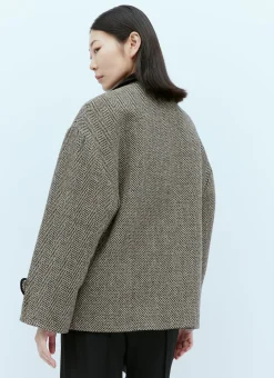 Wool Boucle Herringbone Jacket></noscript>Gucci Hot