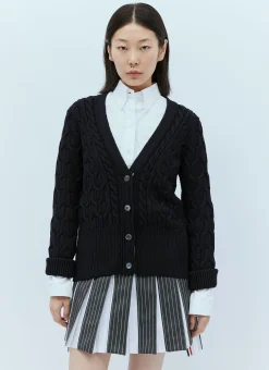 Wool Cable Knit Cardigan>Thom Browne Clearance
