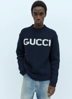Men Gucci Knitwear^Wool Logo Intarsia Sweater