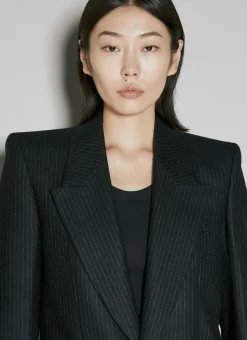 Wool Pinstripe Blazer><noscript><img width=