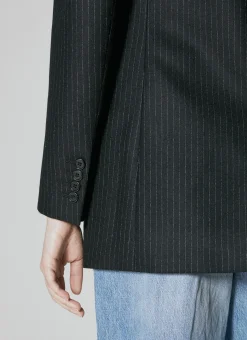 Wool Pinstripe Blazer><noscript><img width=