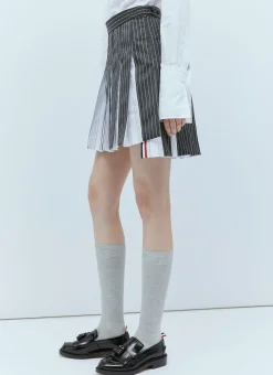 Wool Pinstripe Pleated Skirt>Thom Browne Best