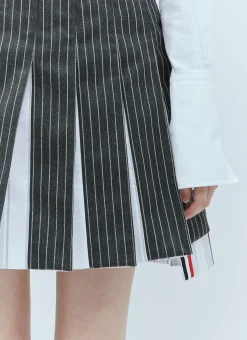 Wool Pinstripe Pleated Skirt></noscript>Thom Browne Best