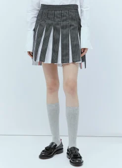 Wool Pinstripe Pleated Skirt></noscript>Thom Browne Best