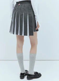 Wool Pinstripe Pleated Skirt></noscript>Thom Browne Best