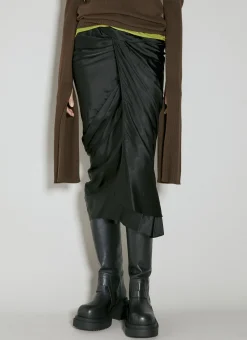 Wrap Satin Midi Skirt>Rick Owens Hot