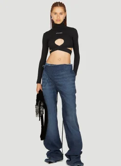 Wraparound Denim Pants>Ottolinger Hot