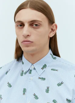 Men Comme des Garçons SHIRT Shirts^X Lacoste Stripe-And-Logo Print Shirt