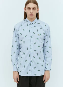 Men Comme des Garçons SHIRT Shirts^X Lacoste Stripe-And-Logo Print Shirt