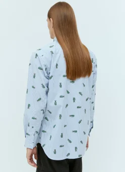 Men Comme des Garçons SHIRT Shirts^X Lacoste Stripe-And-Logo Print Shirt