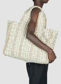 Men Balmain Tote Bags^Xxl Monogram Tote Bag