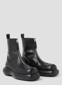 Zip Up Leather Ankle Boots>Jil Sander Outlet
