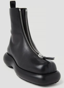 Zip Up Leather Ankle Boots><noscript><img width=