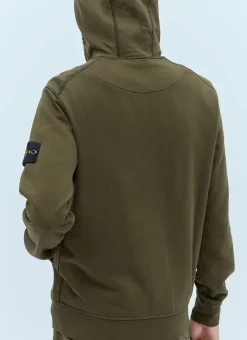 Men Stone Island Sweatshirts^Zip-Up Compass Patch Hooded Sweatshirt