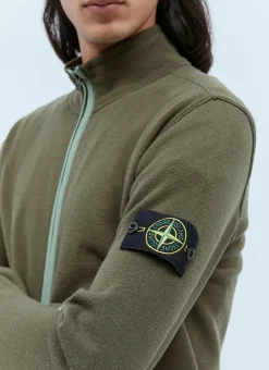 Men Stone Island Knitwear^Zip-Up Compass Patch Knit Sweater