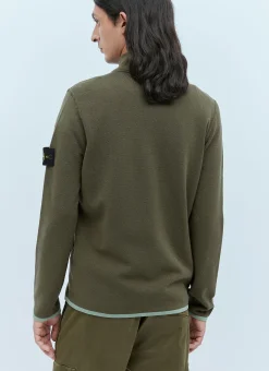 Men Stone Island Knitwear^Zip-Up Compass Patch Knit Sweater